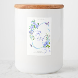 Étiquette Pour Bocaux Mariage Monogramme Ruban Bleu
