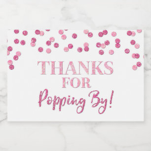 Étiquette Pour Bocaux Merci pour Popping de Pink Confetti
