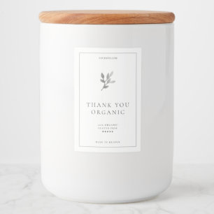 Étiquette Pour Bocaux Minimal Simple Boho Argent Feuille Blanche