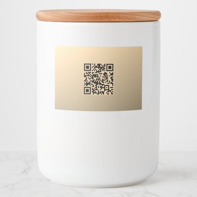 Étiquette Pour Bocaux Modèle de code QR immédiatement modifiable | Or Fa (Devant)