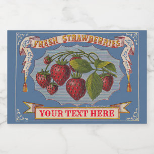 Étiquette Pour Bocaux Modèle de fraises fraîches de l'époque victorienne