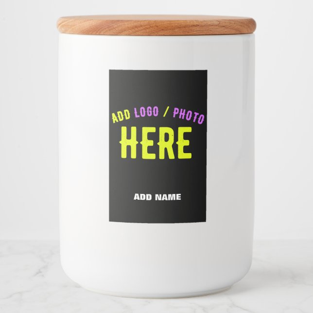 ÉTIQUETTE POUR BOCAUX MODERNE ET MODERNE PERSONNALISABLE NOIR VÉRIFIÉ (Devant)