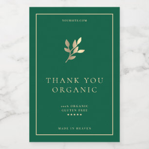 Étiquette Pour Bocaux Moins simple Hunter Green Gold Plante feuille