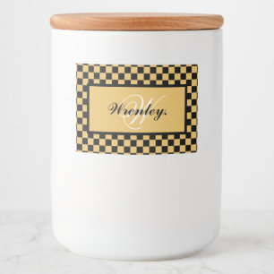 Étiquette Pour Bocaux Monogramme Élégant Personnalisé Nom Personnalisé