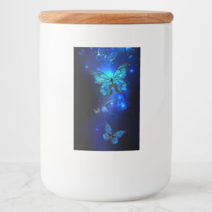 Étiquette Pour Bocaux Morpho Butterfly in the Dark Background