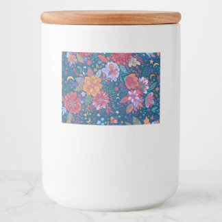 Étiquette Pour Bocaux Motif botanique floral foncé avec G vintage et lun