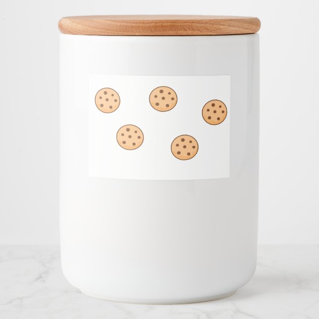 Étiquette Pour Bocaux Motif de cookies sur blanc (Devant)
