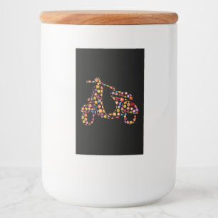 Étiquette Pour Bocaux Motif de fleurs de scooter moteur
