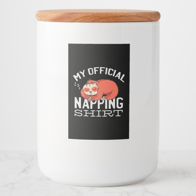Étiquette Pour Bocaux My official napping shirt Sloth (Devant)