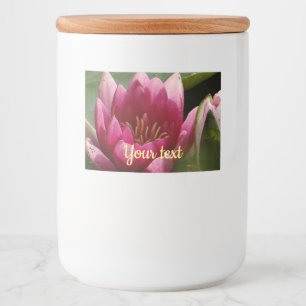 Étiquette Pour Bocaux Nénuphar rose