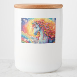 Étiquette Pour Bocaux Nom personnalisé belle licorne