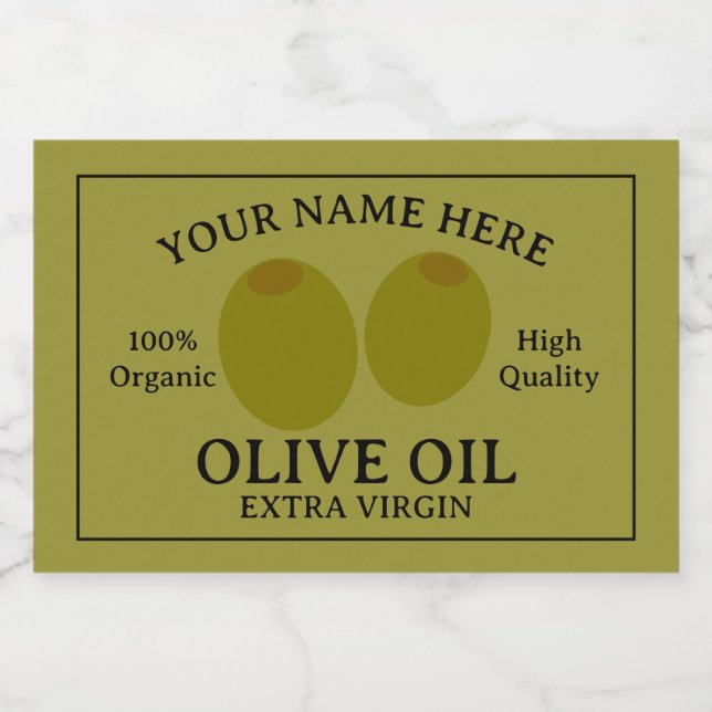 Étiquette Pour Bocaux Olive oil extra virgin label template (Étiquettes simples)