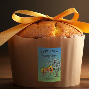 Étiquette Pour Bocaux Orange Pals Drôle Cartoon Cake Marmalade et plus