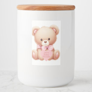 Étiquette Pour Bocaux Ours en peluche rose