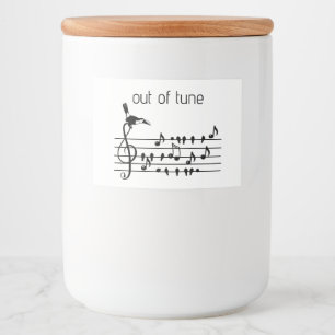 Étiquette Pour Bocaux Out of Tune, toucan rejoignant les oiseaux chanteu