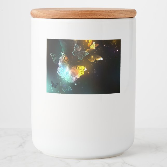 Étiquette Pour Bocaux Papillon lumineux et papillons de nuit (Devant)