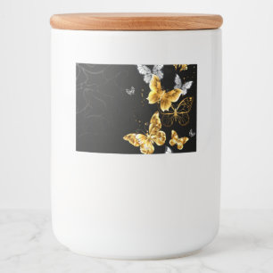 Étiquette Pour Bocaux Papillons blancs et dorés