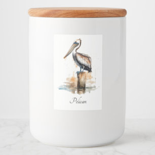 Étiquette Pour Bocaux Pelican debout sur un poteau, personnalisable