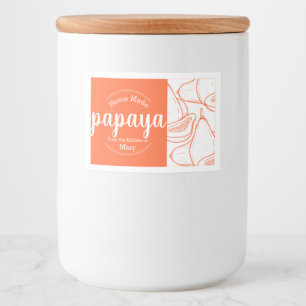 Étiquette Pour Bocaux Personnalisable Maison Papaya Fabriqué