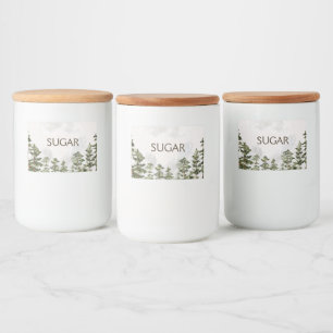 Étiquette Pour Bocaux Pine Forest Nature Aquarelle