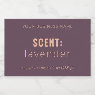 Étiquette Pour Bocaux Plum minimaliste propre et bougie bronzée