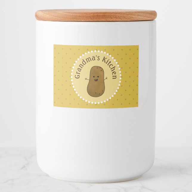 Étiquette Pour Bocaux Pomme de terre joyeuse personnalisée (Devant)