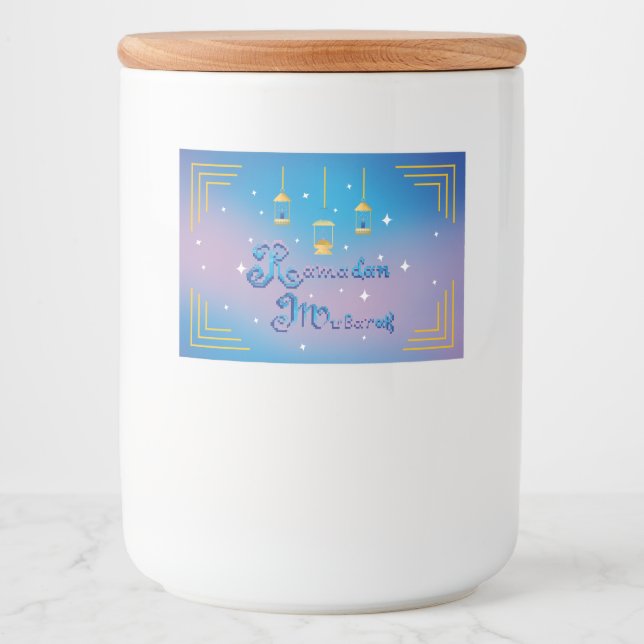 Étiquette Pour Bocaux Ramadan Moubarak (Devant)