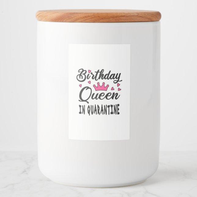Étiquette Pour Bocaux Reine d'anniversaire en quarantaine (Devant)