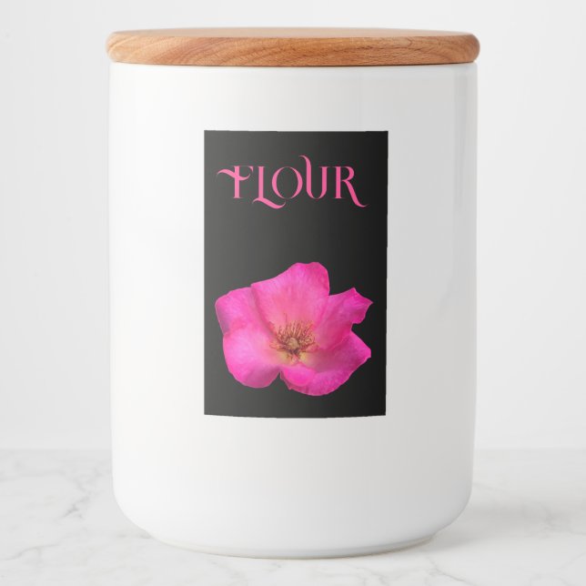 Étiquette Pour Bocaux Rose de stylo à plumes (Devant)