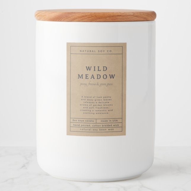 Étiquette Pour Bocaux Rustic Brown Simple Elegant Minimal Candle Label (Devant)