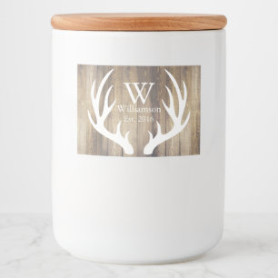 Étiquette Pour Bocaux Rustique Pays Blanc Cerf Antlers & Grange Bois