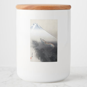 Étiquette Pour Bocaux Ryu Shoten : Dragon éblouissant sur Fuji, Japon