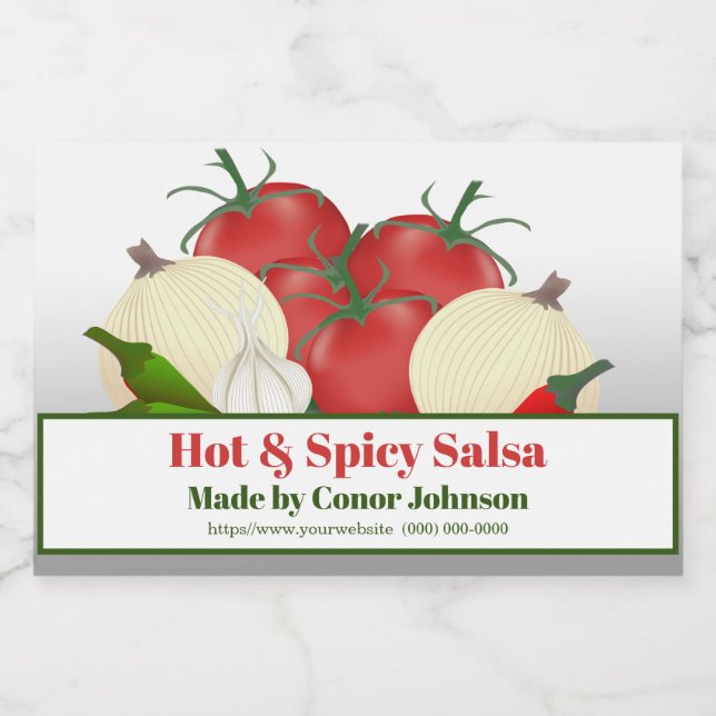 Étiquette Pour Bocaux Salsa chaude et épicée 3 x 2 pouces (Étiquettes simples)