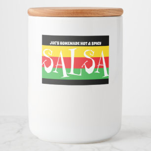 Étiquette Pour Bocaux SALSA fait maison avec les rayures vertes et