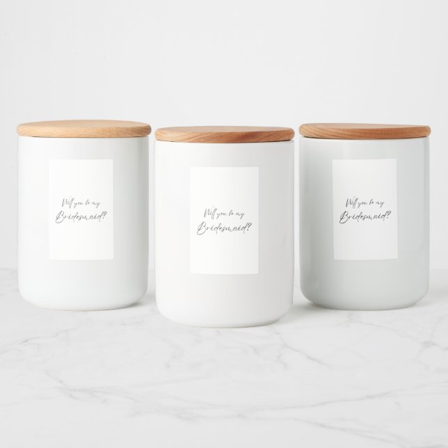 Étiquette Pour Bocaux Serez-vous ma demoiselle d'honneur ? Proposition (Bouteilles)