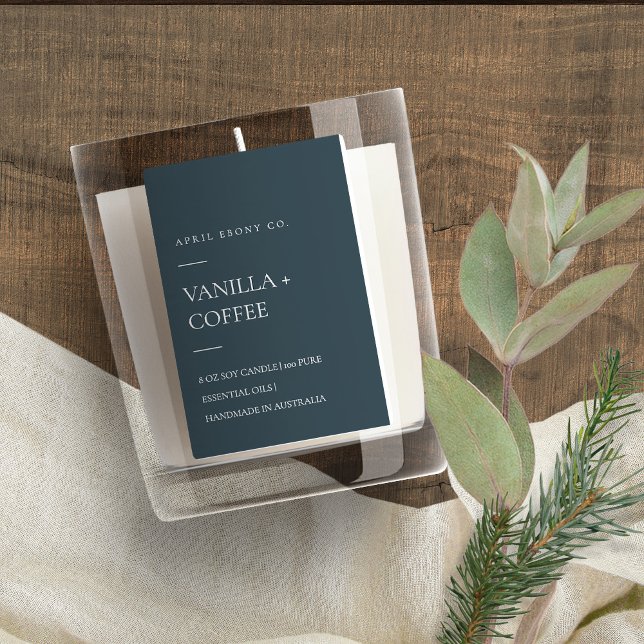 ÉTIQUETTE POUR BOCAUX SIMPLE BOÎTE BLEU NOIR SOMBRE MINIMAL MODERNE (Créateur téléchargé)