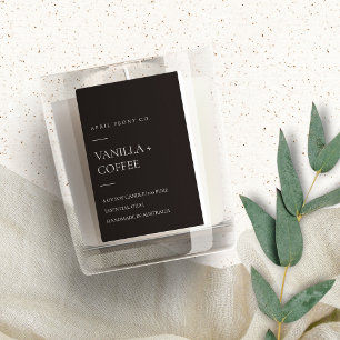 ÉTIQUETTE POUR BOCAUX SIMPLE CANDLE MODERNE MODERNE MINIMAL GRISSE NOIR