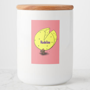 Étiquette Pour Bocaux Souris mignonne avec dessin animé au fromage