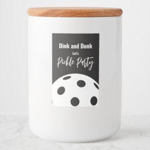 Étiquette Pour Bocaux Style Rétro Neon Noir Thème Pickleball Anniversair