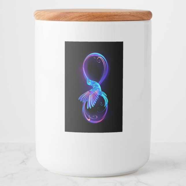 Étiquette Pour Bocaux Symbole de Neon Infinity par Glowing Hummingbird (Devant)