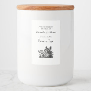 Étiquette Pour Bocaux Tête vintage de sanglier Dessin BW