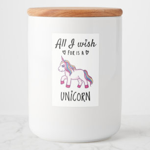 Étiquette Pour Bocaux Tout ce que je souhaite est une licorne