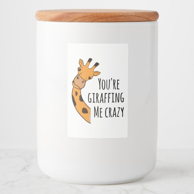 Étiquette Pour Bocaux Tu me girafes fou (Devant)