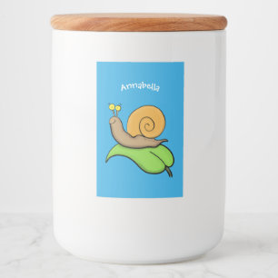 Étiquette Pour Bocaux Un mignon escargot heureux sur une illustration d'