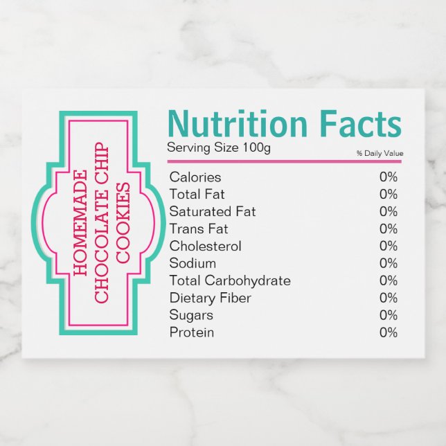 Étiquette Pour Bocaux Valeur nutritive (Étiquettes simples)