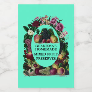 Étiquette Pour Bocaux Vintage Fruit Mixte Conserve Modèle
