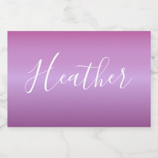 Étiquette Pour Bocaux Violet violet et script blanc personnalisé (Étiquettes simples)