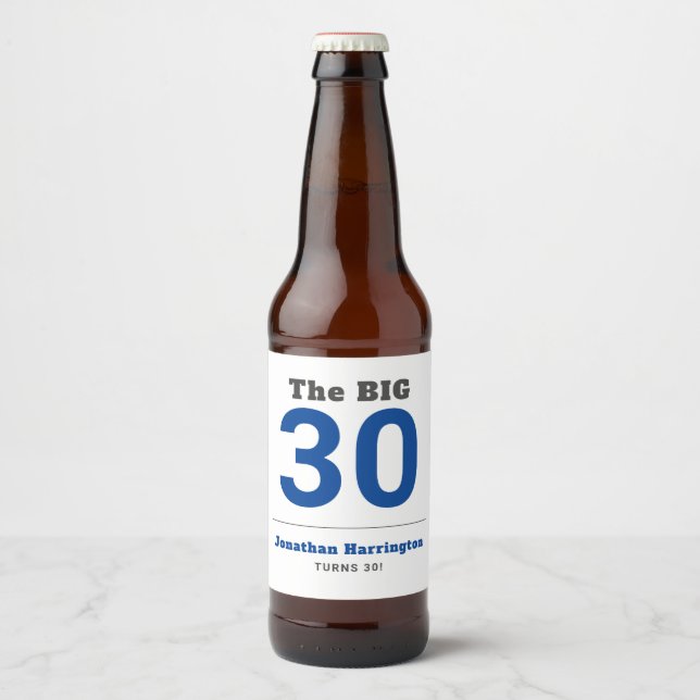 Étiquette Pour Bouteilles De Bière 30ème anniversaire minimum (Devant)