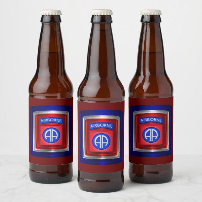 Étiquette Pour Bouteilles De Bière 82e division aéroportée Fière vétéran (Bouteilles)