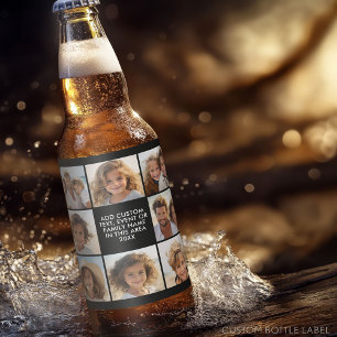 Étiquette Pour Bouteilles De Bière 8 Collage de photos - Texte personnalisé - Fond no